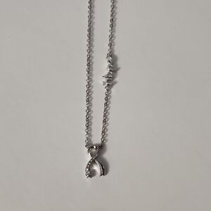 Awareness Silver Pendant 16-19" Necklace
